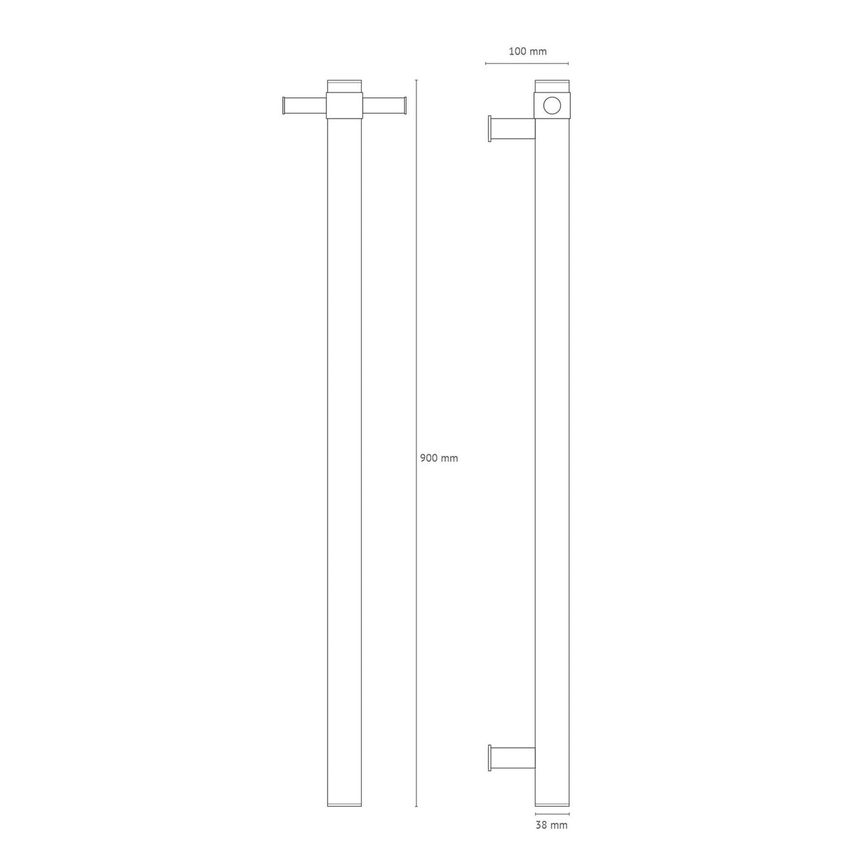 ThermoSphere 230V Vertical Towel Bar 900mm
