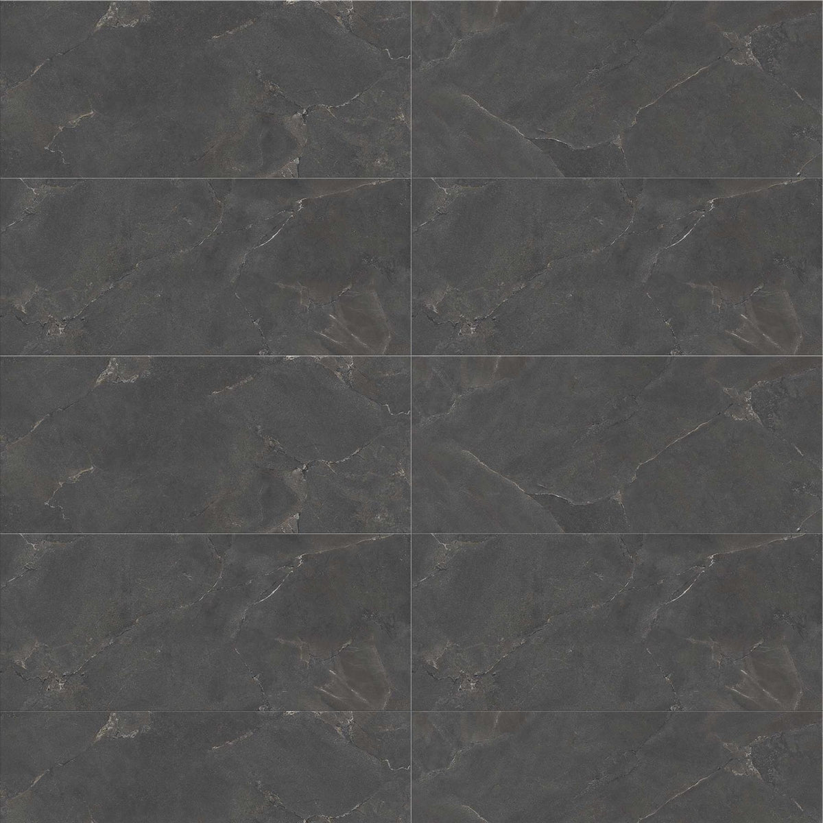 Black Large Porcelain Tile Slab Purestone Black 1200x2780mm (2035N)