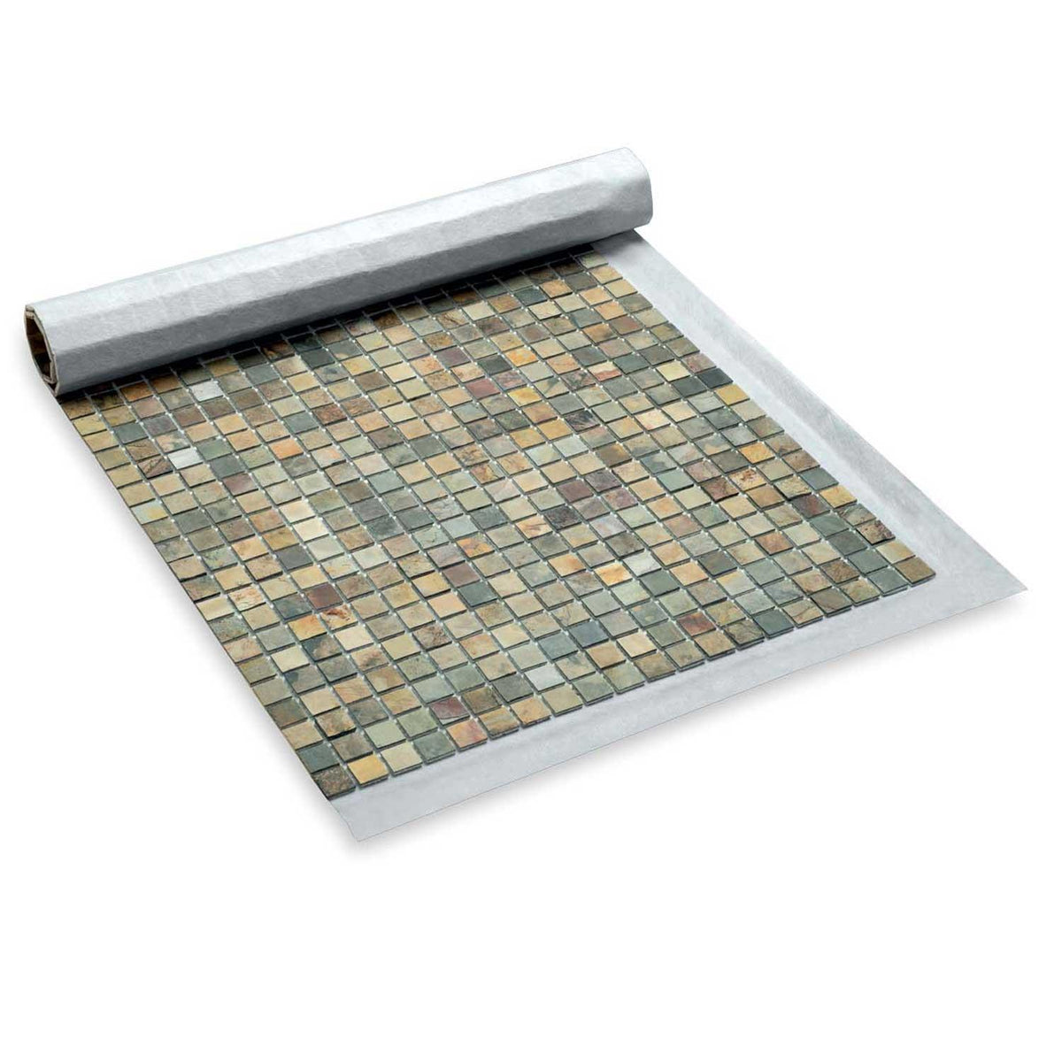 Mosaic Bathroom Tile 951 Beige-Copper Stone 25x25mm Roll 1000x500mm (1002)