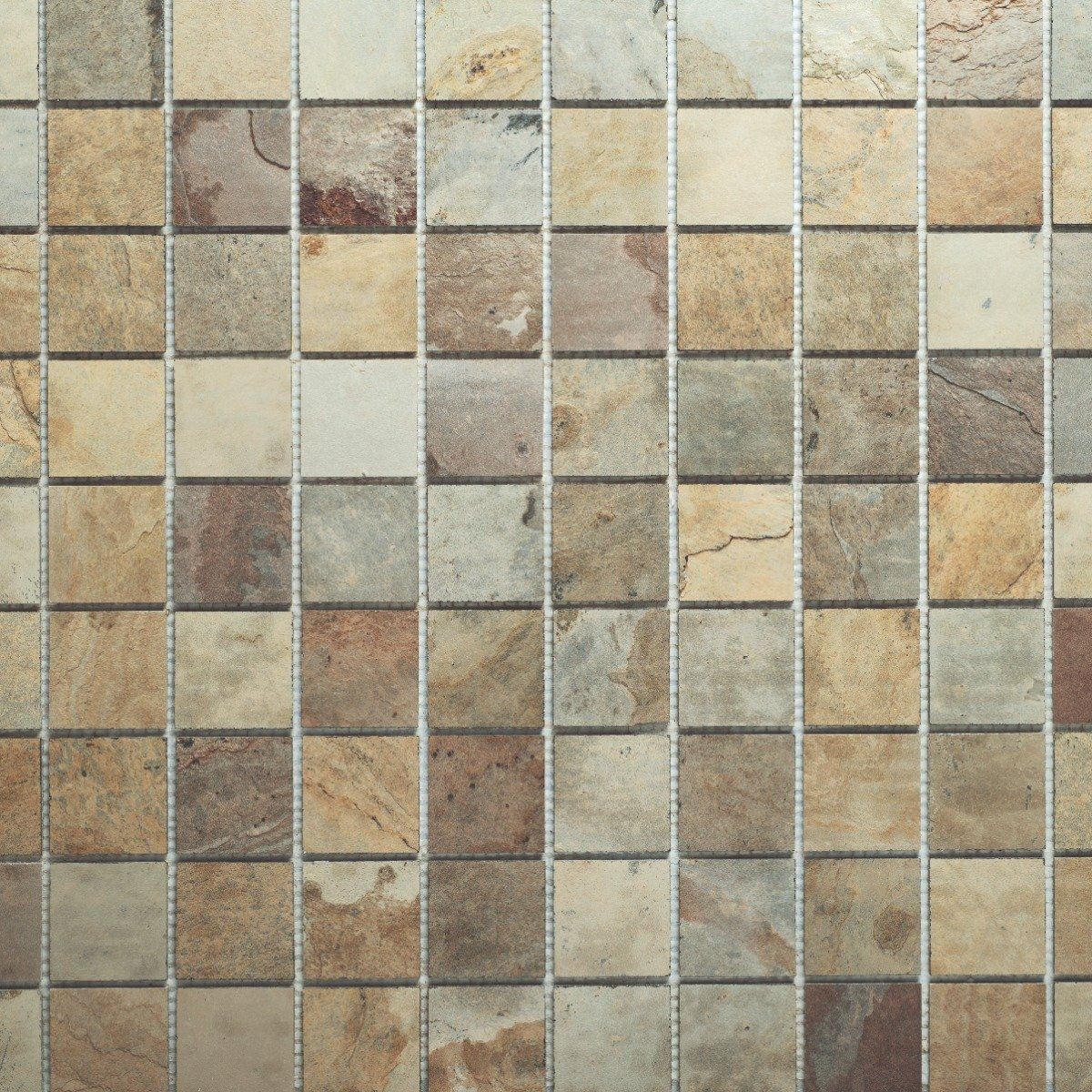 Beige Mosaic Tiles Bathroom Wet Room Wall Tiles 50mm Square Mosaic