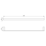 RAK Petit Square Towel Bar 60cm Wall Mounted (Select Finish)