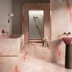 Marble Effect Pink Polished Onyx Porcelain Tile 1200x600mm (1020PP)