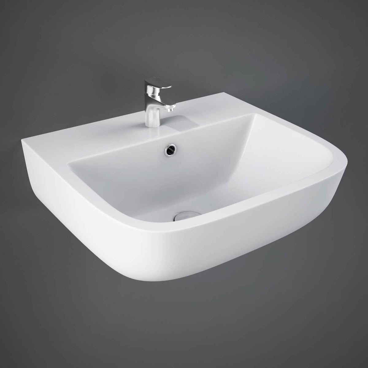 RAK Series 600 42cm Semi Recessed Wash Basin (1-2 Tap Hole)