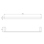 RAK Petit Square Towel Bar 45cm Wall Mounted (Select Finish)