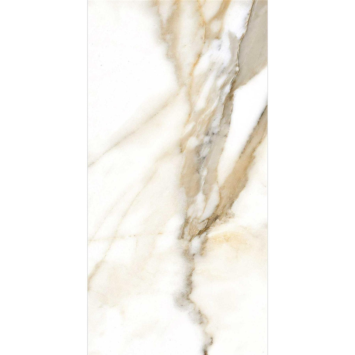 Calacatta Book Matched Tiles Marble Effect Polished Wall 600x1200mm (Pair) 1018