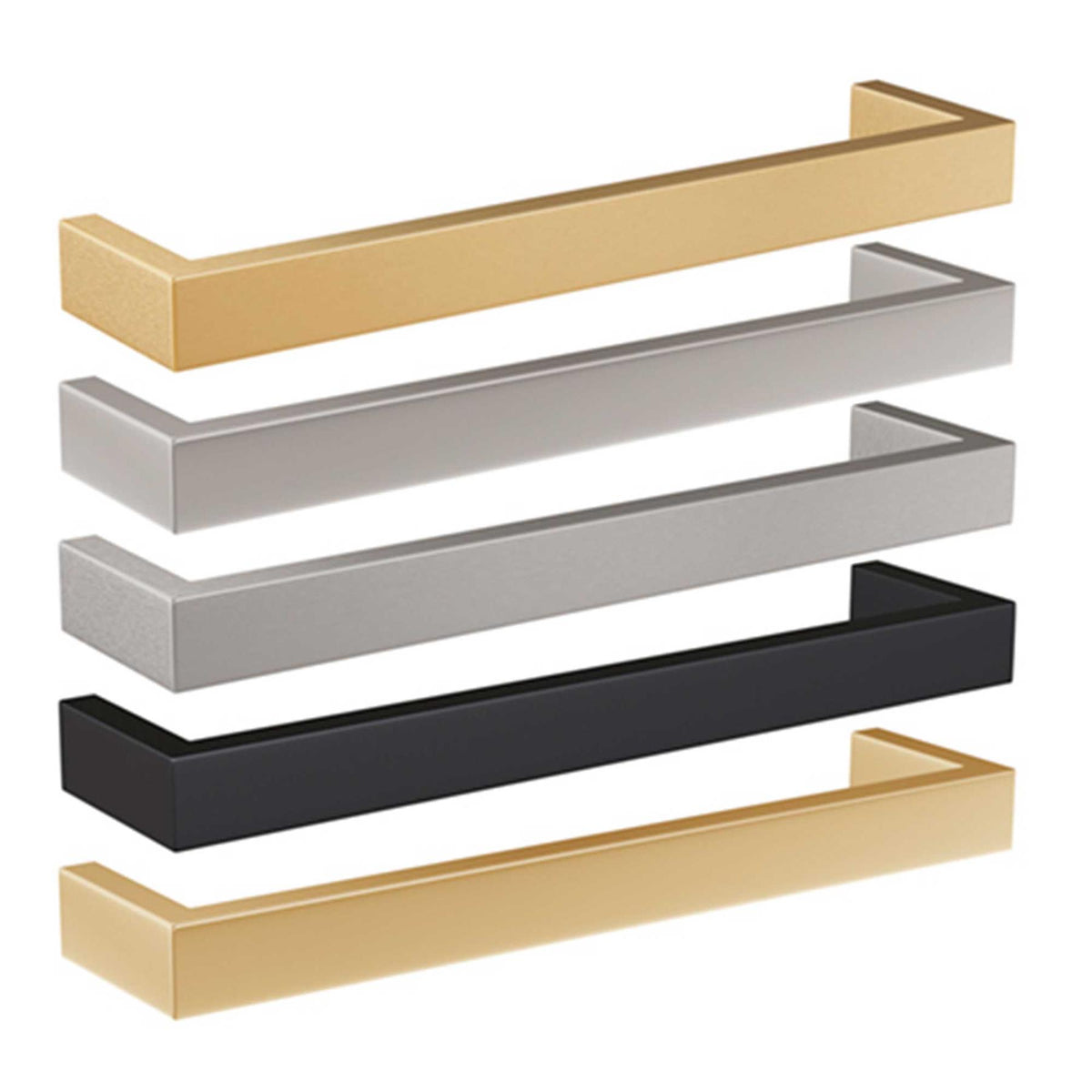 ThermoSphere Square Electric Towel Bar Double Mounted Stainless Steel