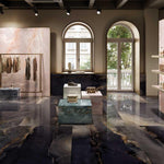 Marble Effect Black Onyx Porcelain Tile Polished 600x1200mm (1003)