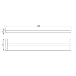 RAK Petit Square Double Towel Bar 60cm