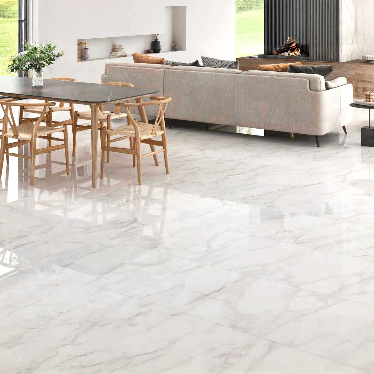 Calacatta Gold Marble Effect (Polished) Finish Porcelain Tile 300x600mm