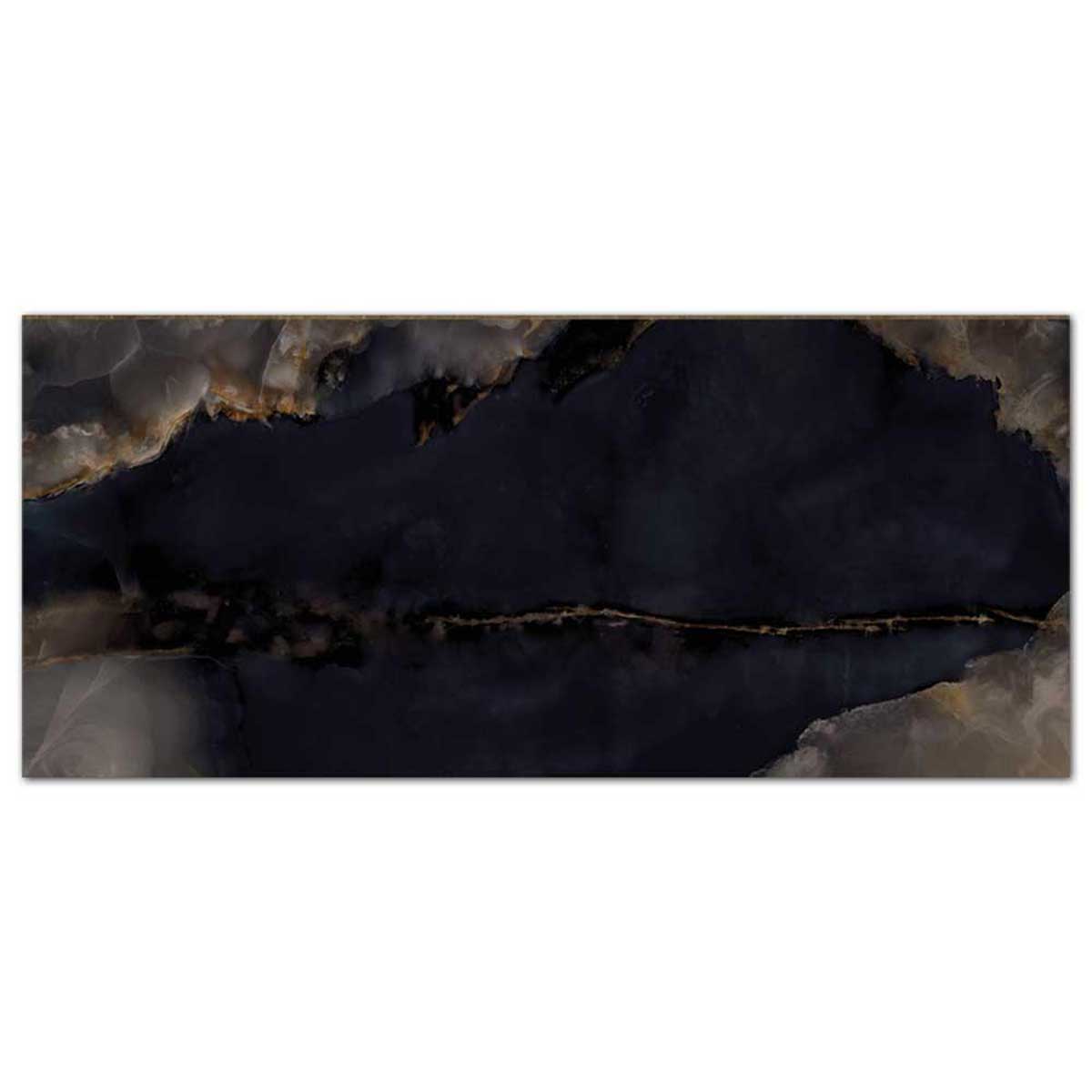 Marble Effect Black Onyx Porcelain Tile Polished 600x1200mm (1003)