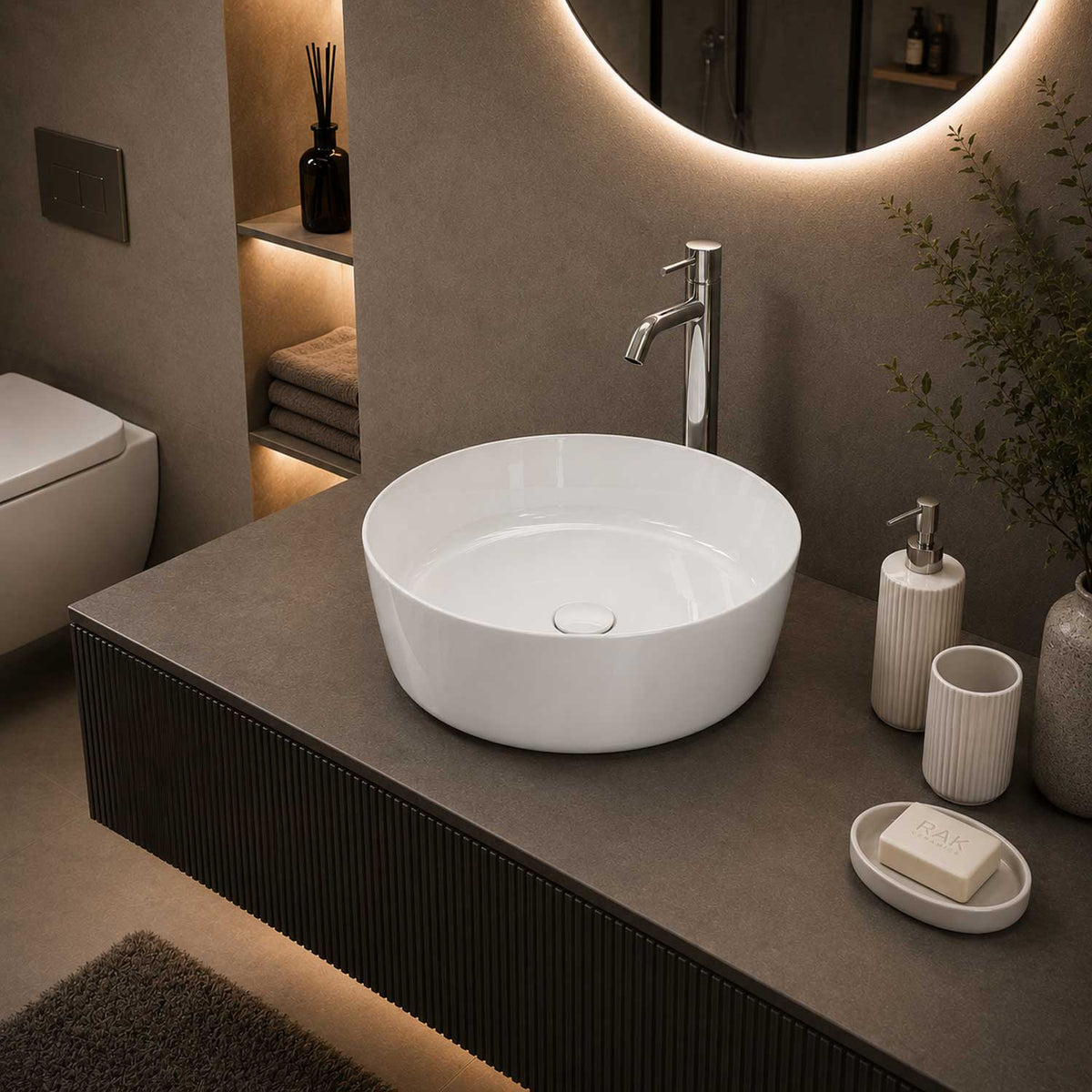 RAK-Feeling Counter Top Wash Basin Alpine White
