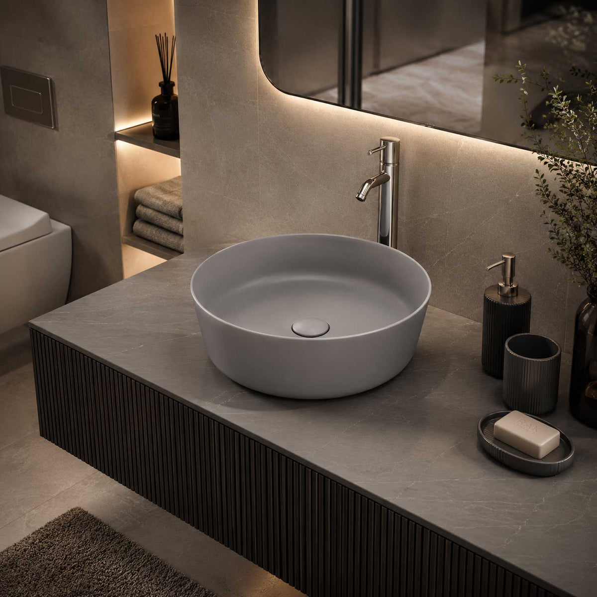 RAK-FEELING Counter Top Wash Basin Matt Grey 503