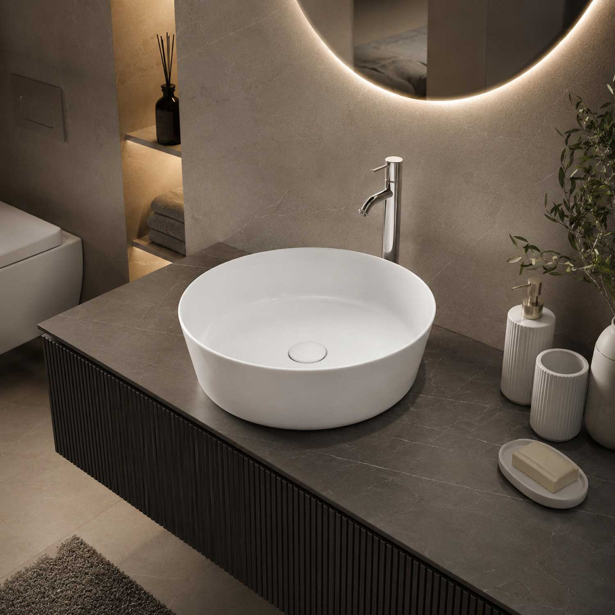 RAK-FEELING Counter Top Wash Basin Matt White 500