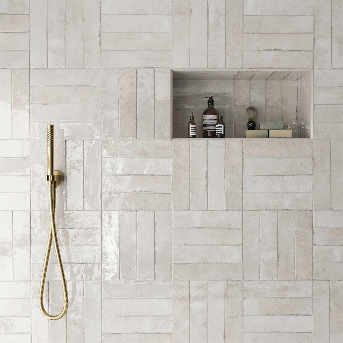1032 Subway Brick Beige 60x246mm Gloss Porcelain Wall Tile (Sold by box)