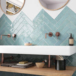 1032 Subway Brick Sky Blue 60x246mm Gloss Porcelain Wall Tile (Sold by box)