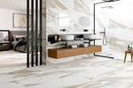 Calacatta Book Matched Tiles Marble Effect Polished Wall 600x1200mm (Pair) 1018