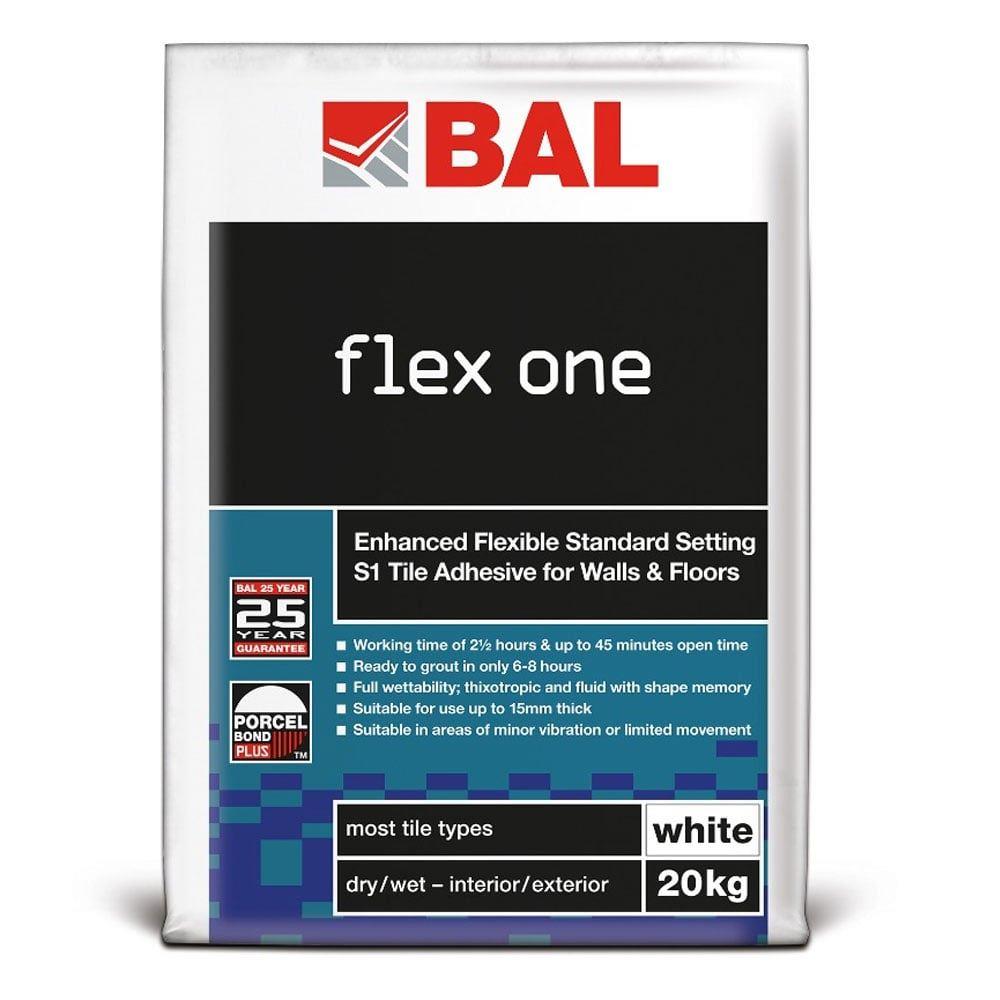 Bal Flex One S1 Tile Adhesive White 20kg (50 Bags)