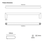ThermoSphere Double Round Electric Towel Bar Wall Mounted Stainless Steel