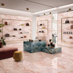 Marble Effect Pink Onyx Porcelain Tile Polished 600x1200mm (1003)