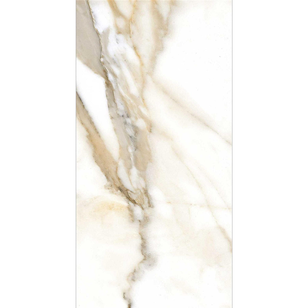 Calacatta Book Matched Tiles Marble Effect Polished Wall 600x1200mm (Pair) 1018