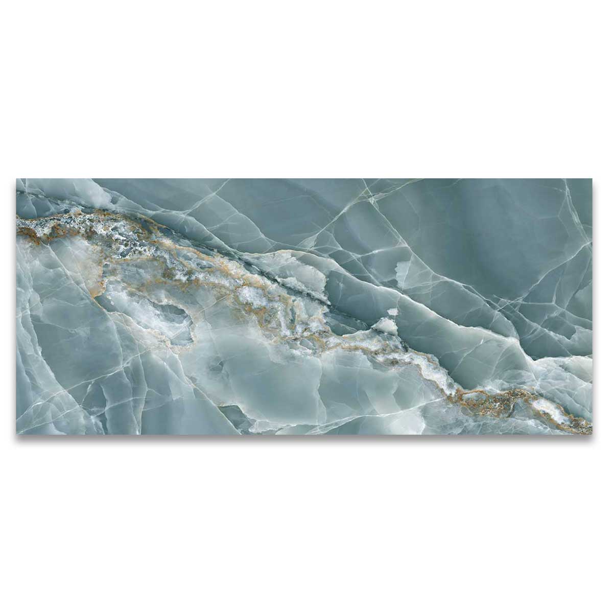 Marble Effect Green Onyx Porcelain Tile (Matt) 600x1200mm (1004)