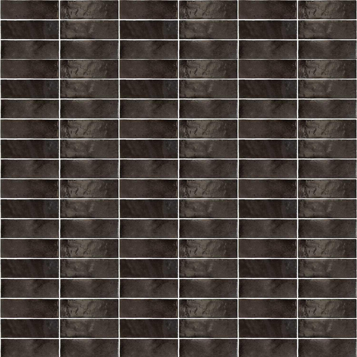 Black Ceramic Wall Tile Gloss Subway Tiles 65x200mm (1008)