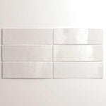 White Ceramic Wall Tile Gloss Subway Tiles 65x200mm (1008)