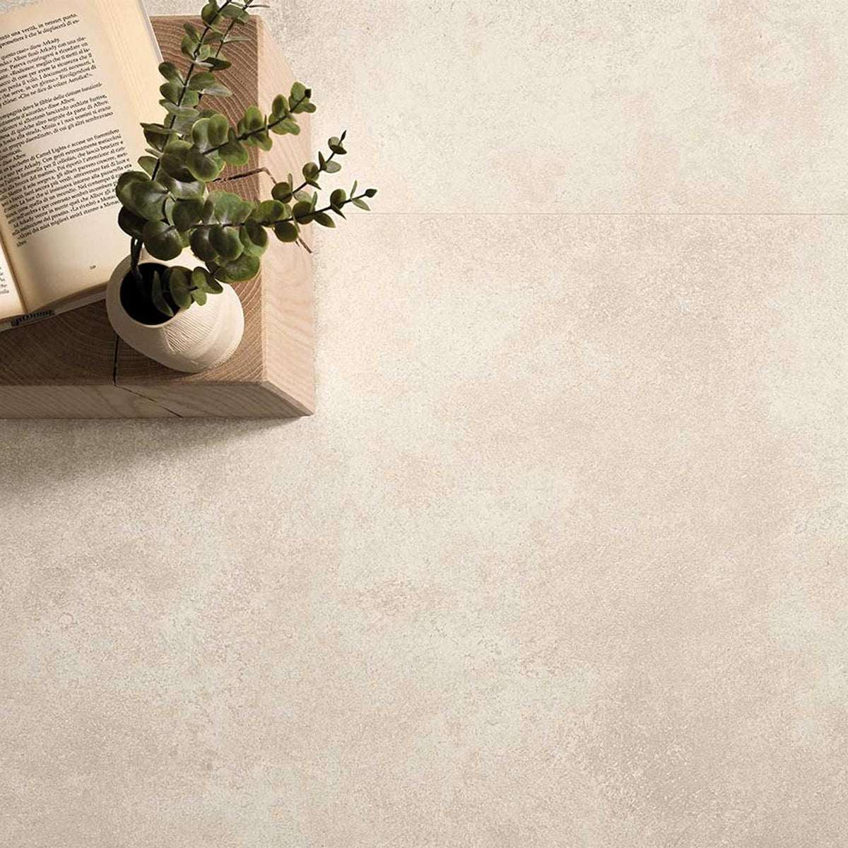 White Wall Floor Porcelain Tile Concrete Effect 600x600x9mm (1016)