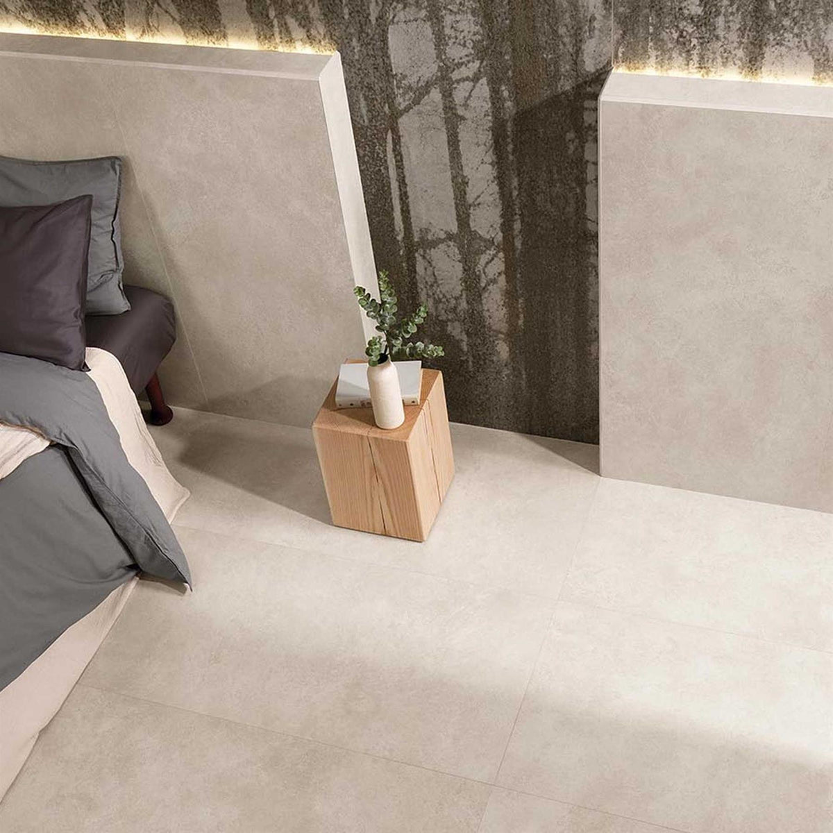 White Wall Floor Porcelain Tile Concrete Effect 300x600x9mm (1016)
