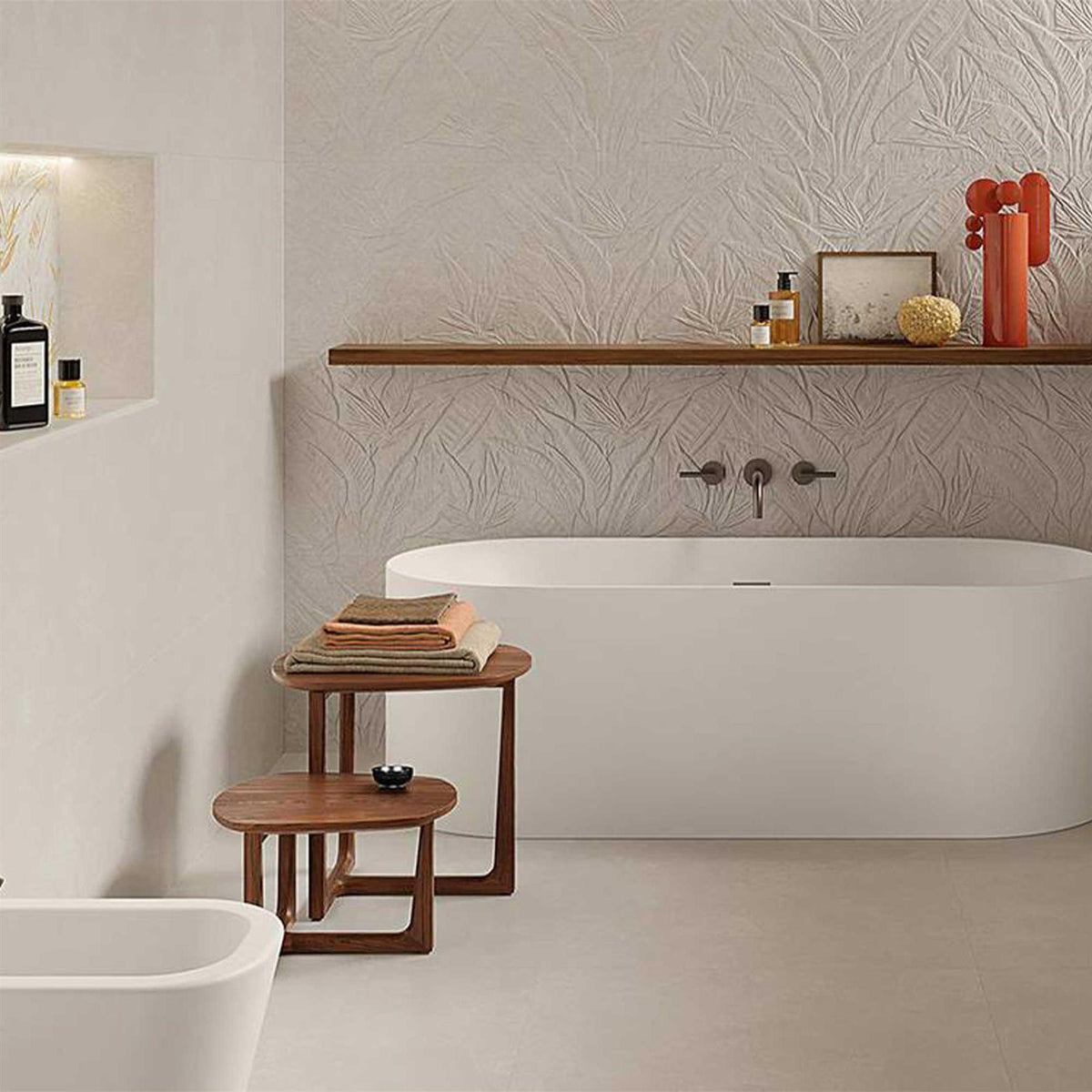 White Wall Floor Porcelain Tile Concrete Effect 600x600x9mm (1016)