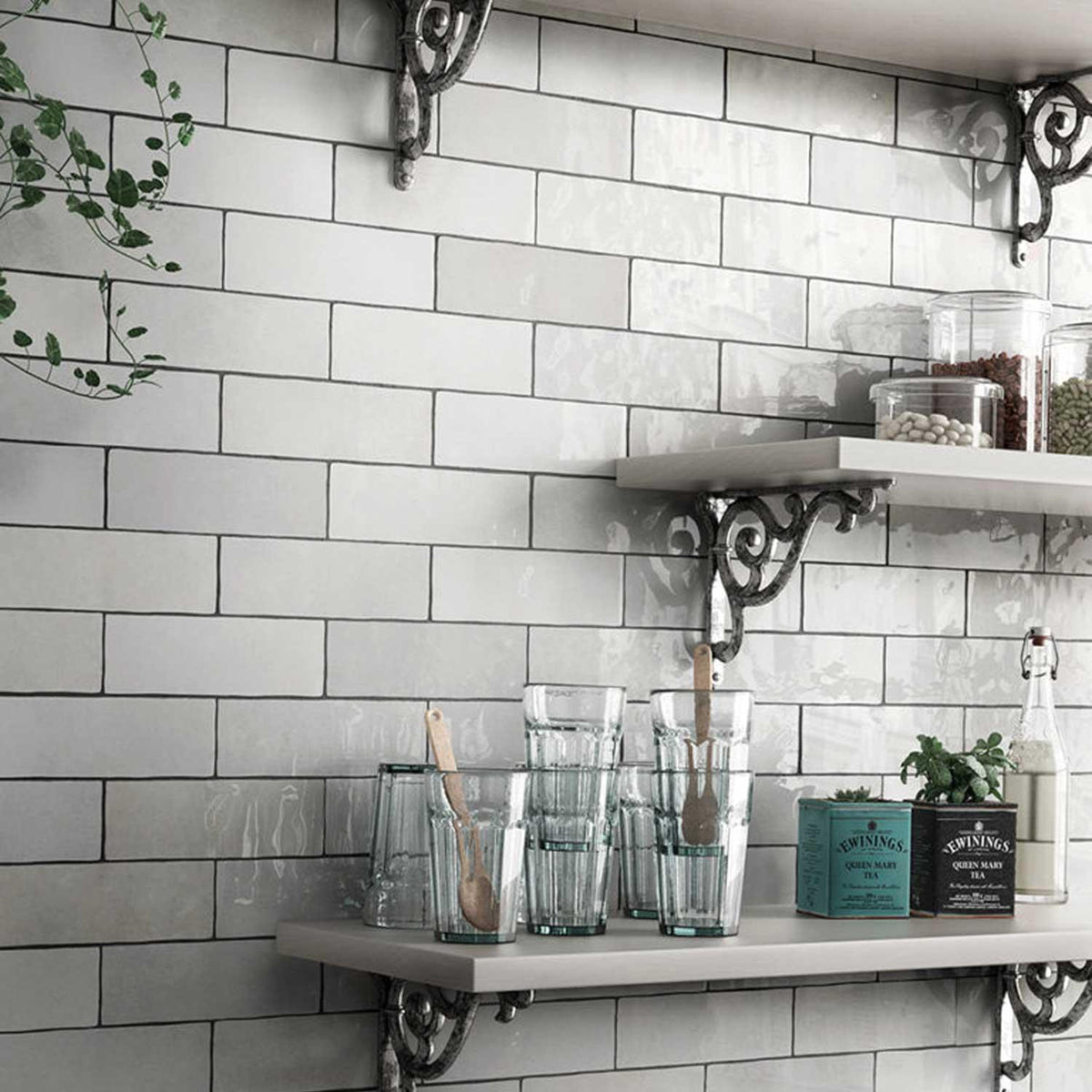 White Ceramic Wall Tile Gloss Subway Tiles 65x200mm (1008)