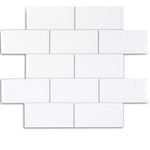 100×200 mm White Gloss Bevelled Metro Ceramic Wall Tile – Subway Style (1029)