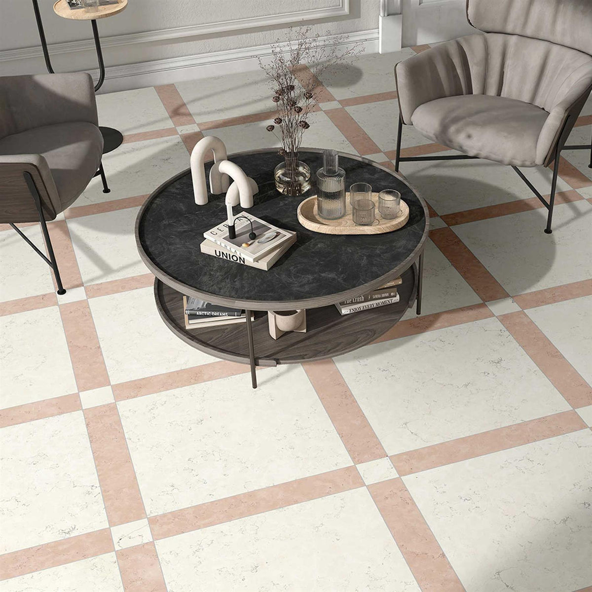 Arco Pale Porcelain Wall Floor Tile Small Format 75x75mm (1003)