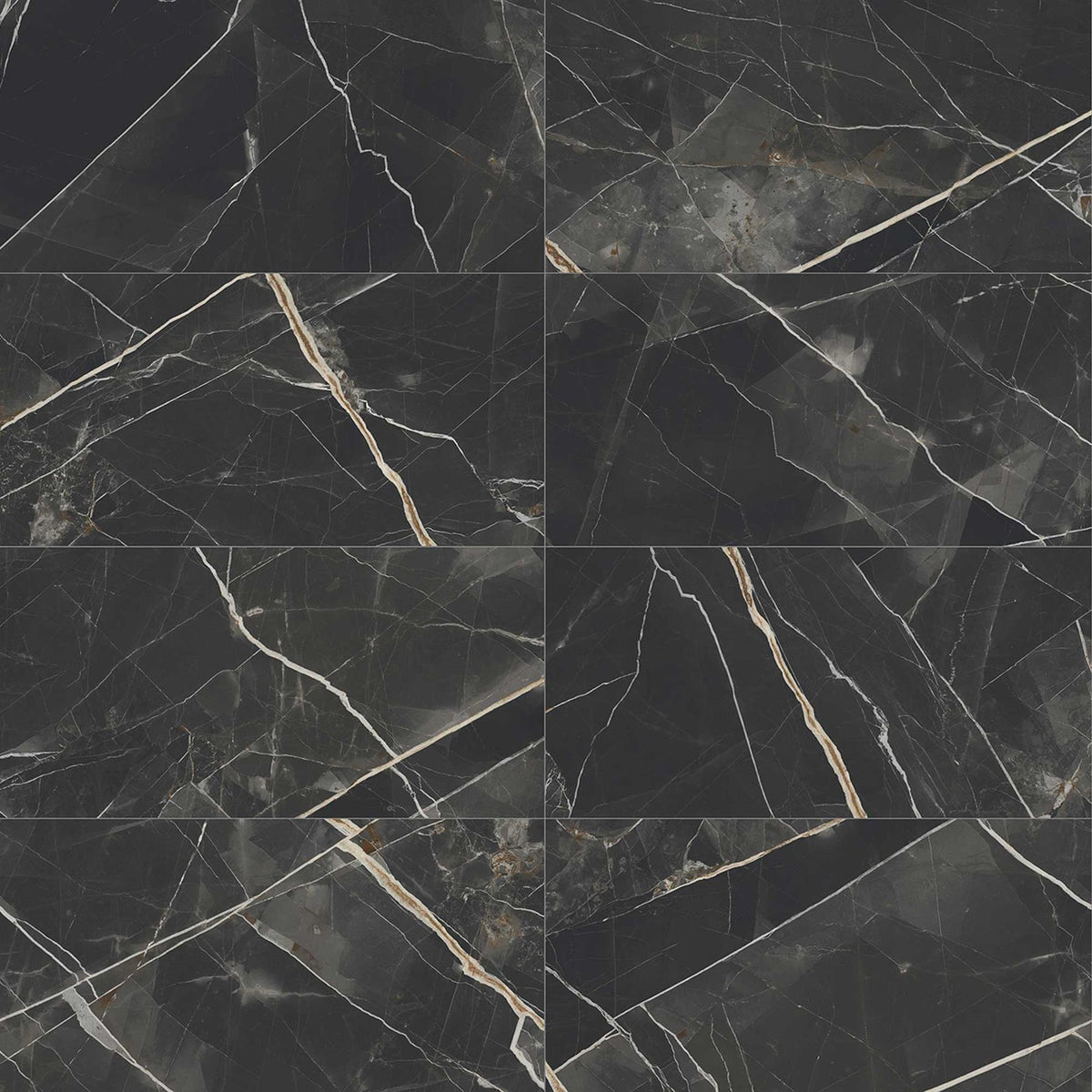 Calacatta Black Marble Effect Porcelain Tiles 600x1200x10mm (1017)