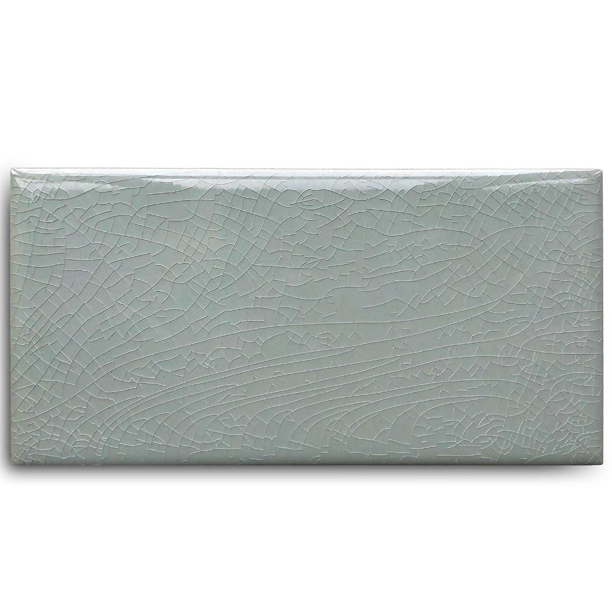 Green Subway Tile Crackle Effect Wall Ceramic Tile 75 x 150mm (1013)
