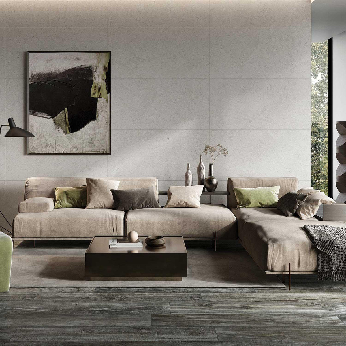 Wood Effect Grey Porcelain Floor Tile 195x1200mm (1011)