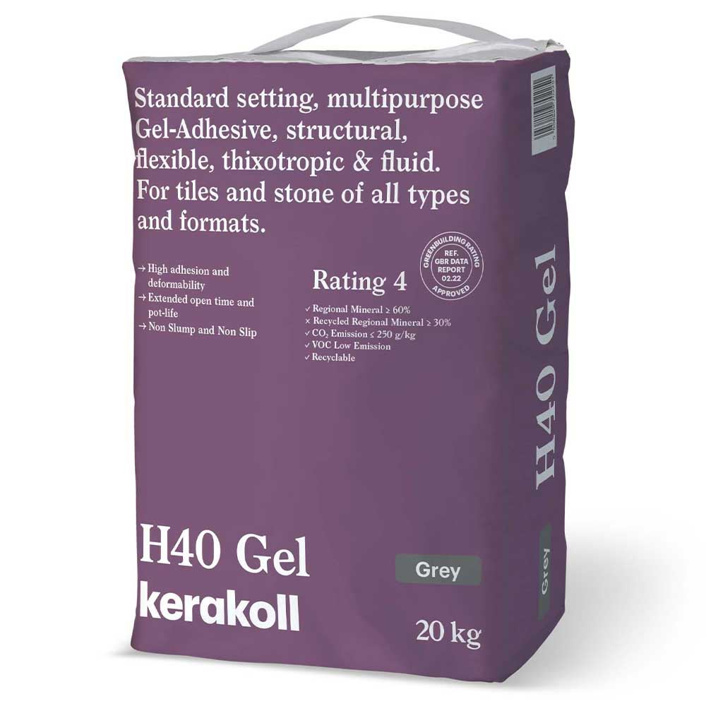 Kerakoll H40 Gel Grey Tile Adhesive Standard 20kg (48 Bags)