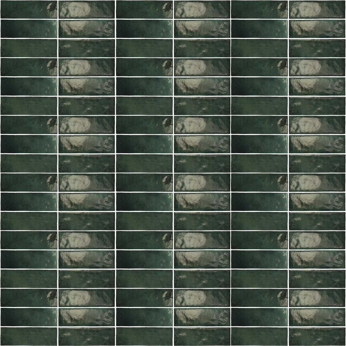 Green Ceramic Wall Tile Gloss Subway Tiles 65x200mm (1008)