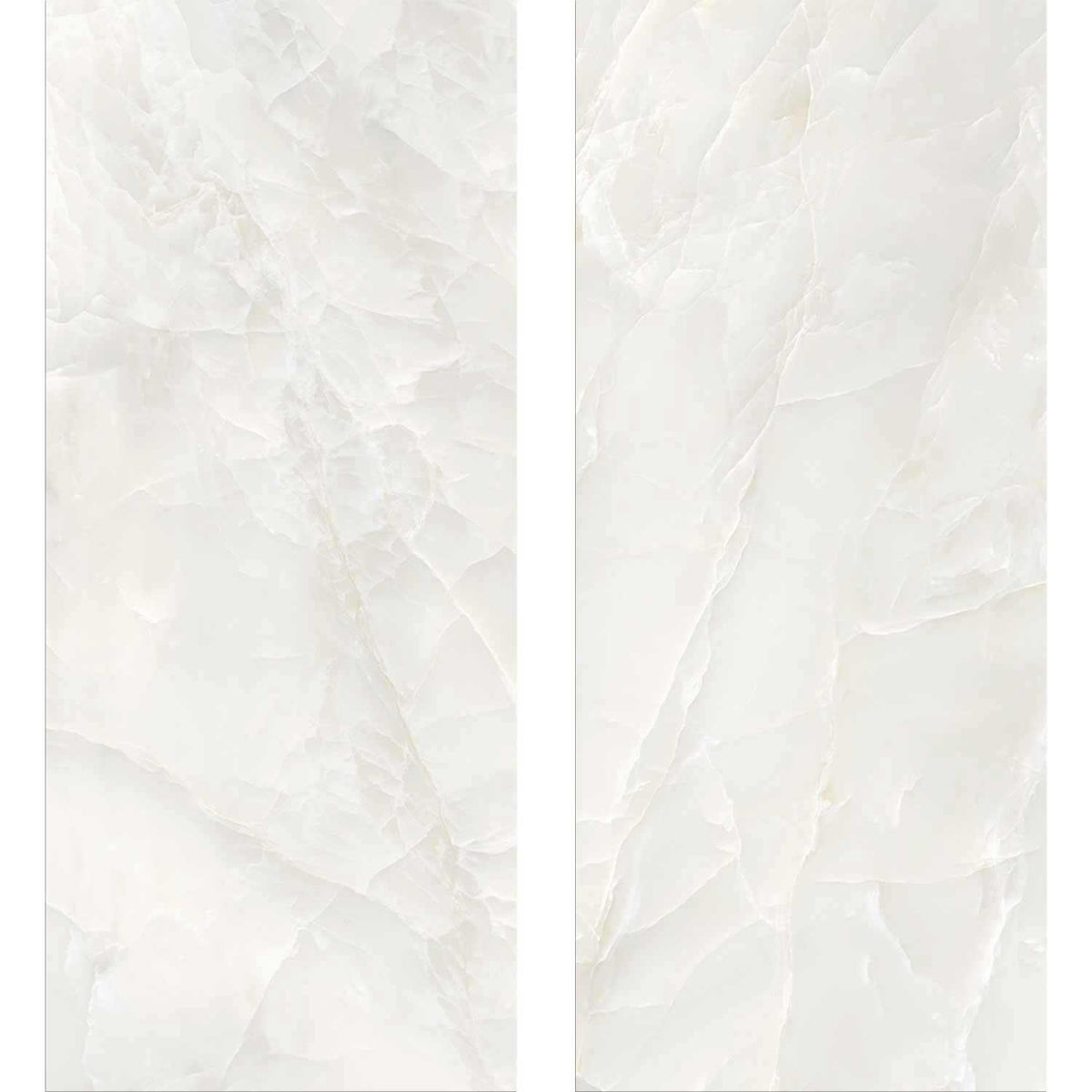 Ivory Marble Effect Large Format Onyx Porcelain Tiles (Matt)600x1200mm (1005)