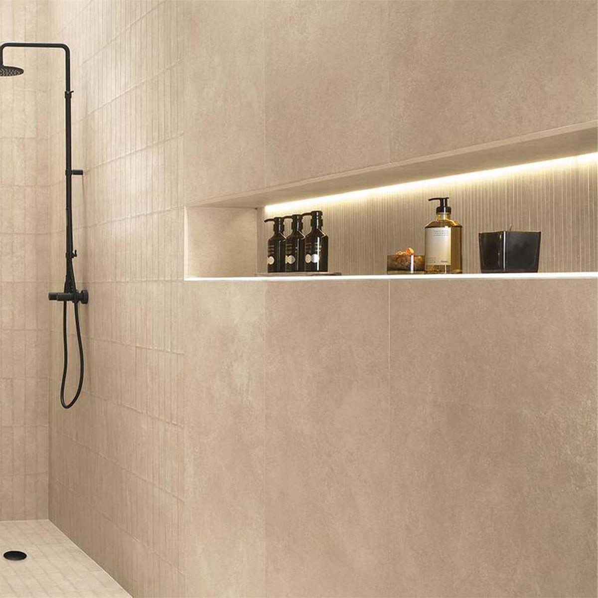 Beige Wall Floor Porcelain Tile Concrete Effect 300x600x9mm (1016)