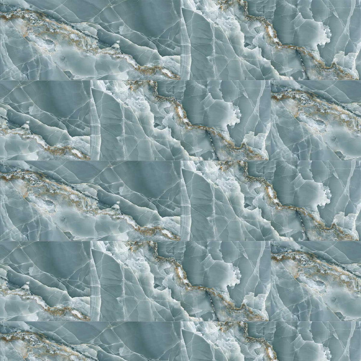 Green Marble Effect Large Format Onyx Porcelain Tiles (Polished)600x1200mm (1005)