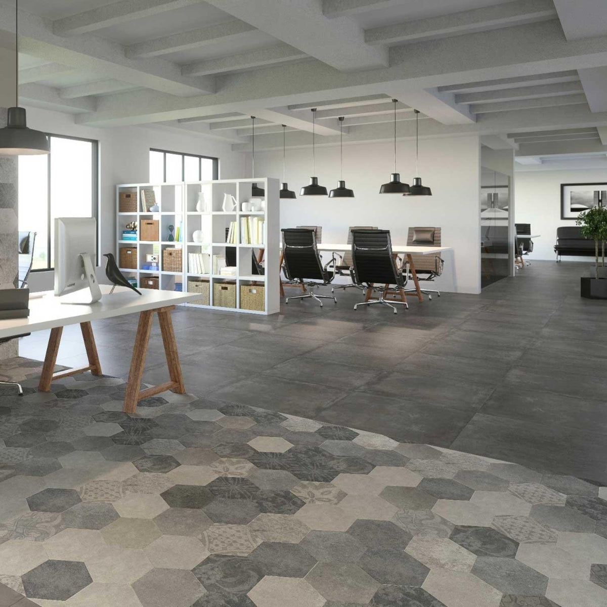 Anthracite Porcelain Tile 375 x 750mm Wall & Floor Indoor (T1006)