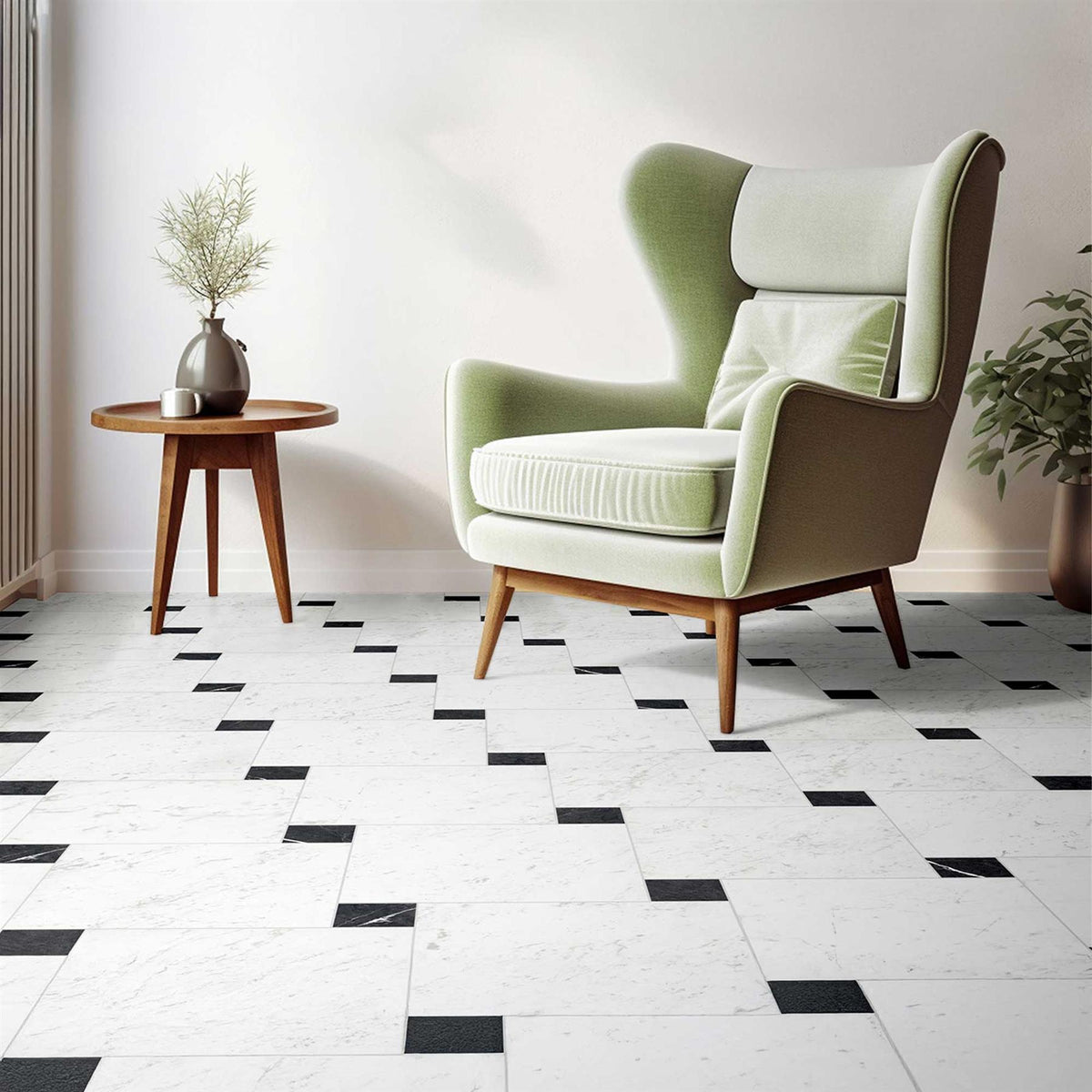 Arco White Porcelain Wall Floor Tiles 300x300mm (1003)