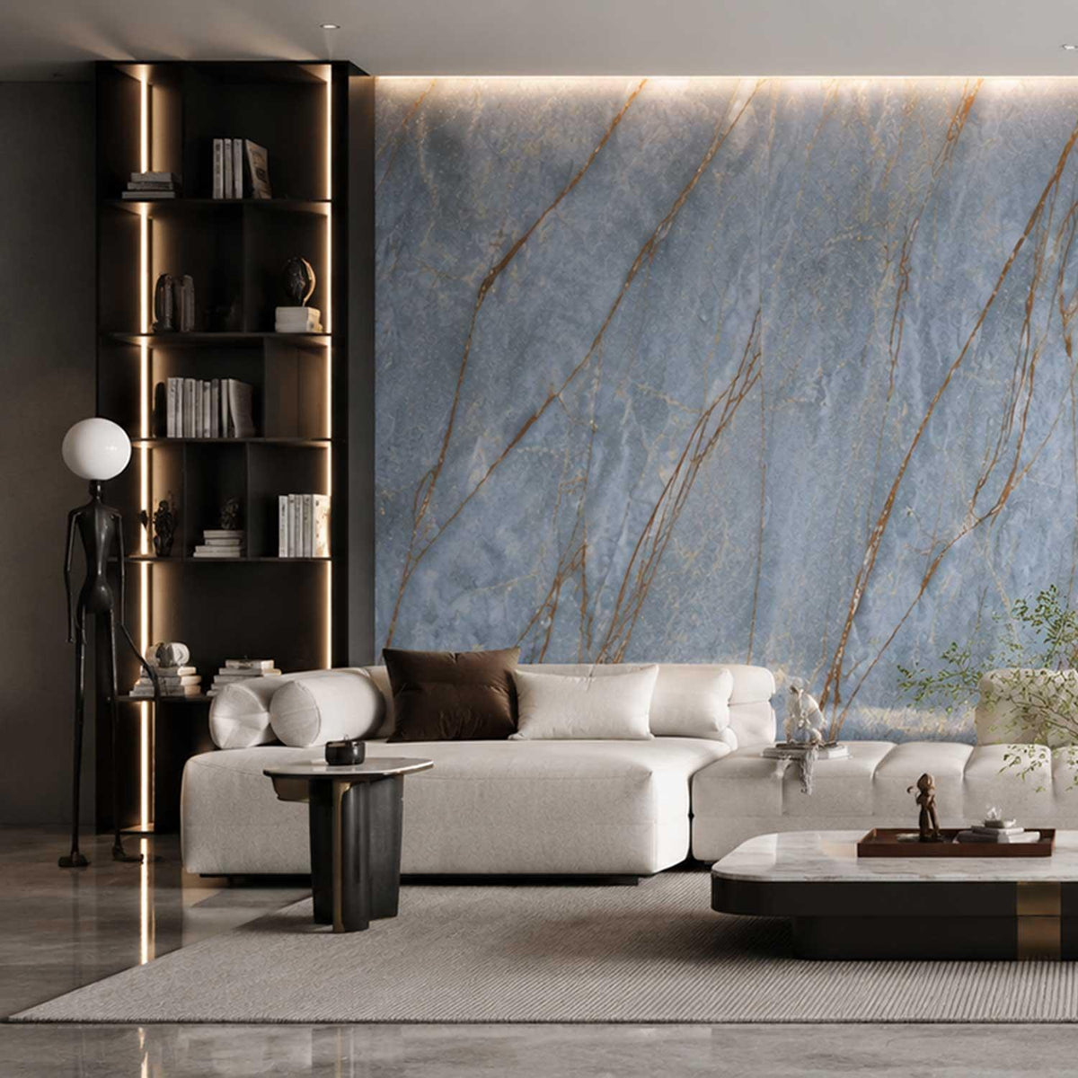 Extra Large Porcelain Slab Polished Heritage Azure 320x160cm