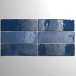 Blue Ceramic Wall Tile Gloss Subway Tiles 65x200mm (1008)