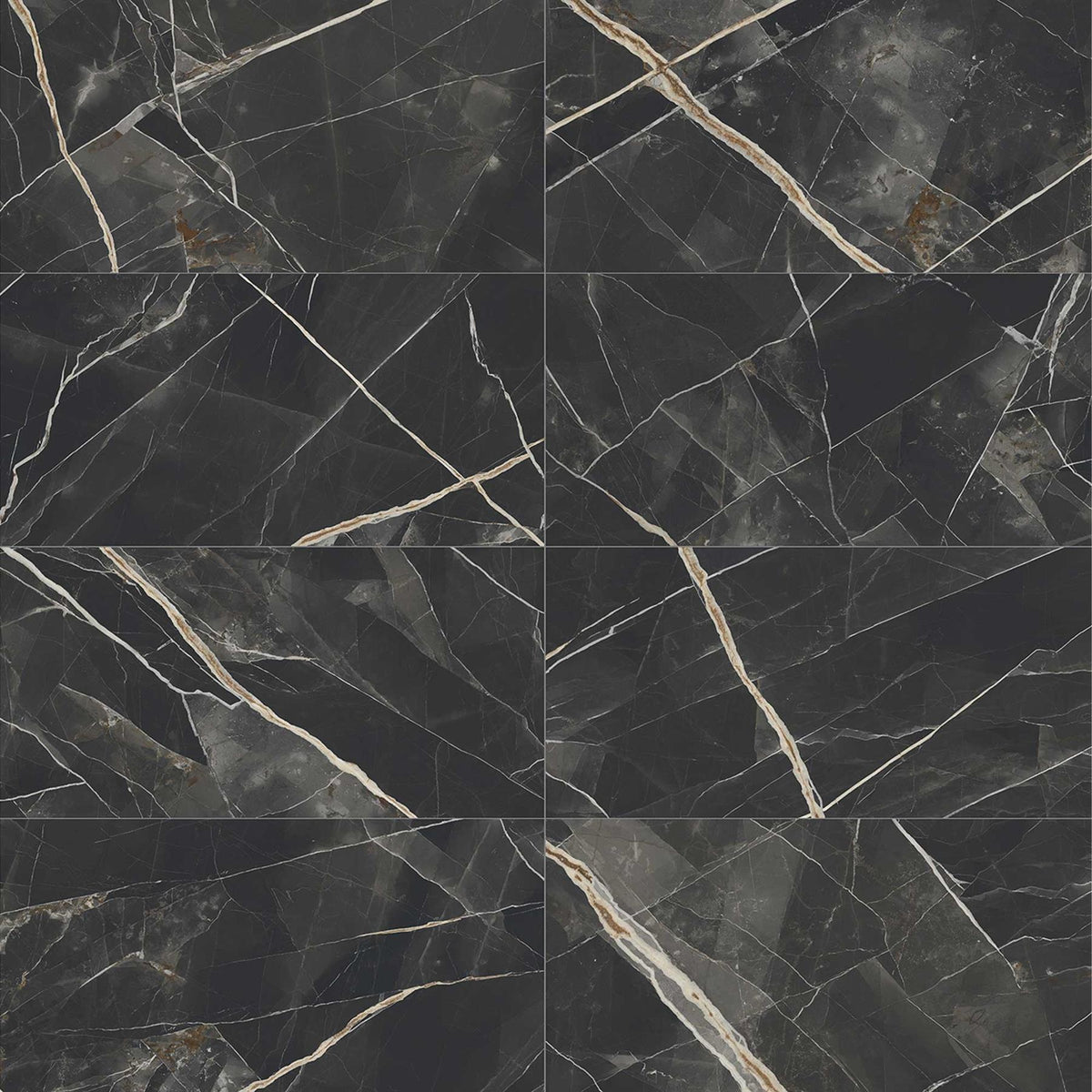 Calacatta Black Marble Effect Porcelain Tiles 600x1200x10mm (1017)