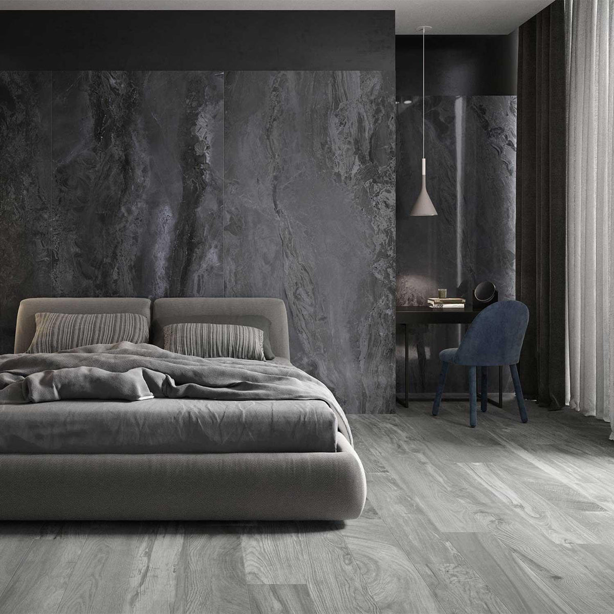 Wood Effect Grey Porcelain Floor Tile 195x1200mm (1011)