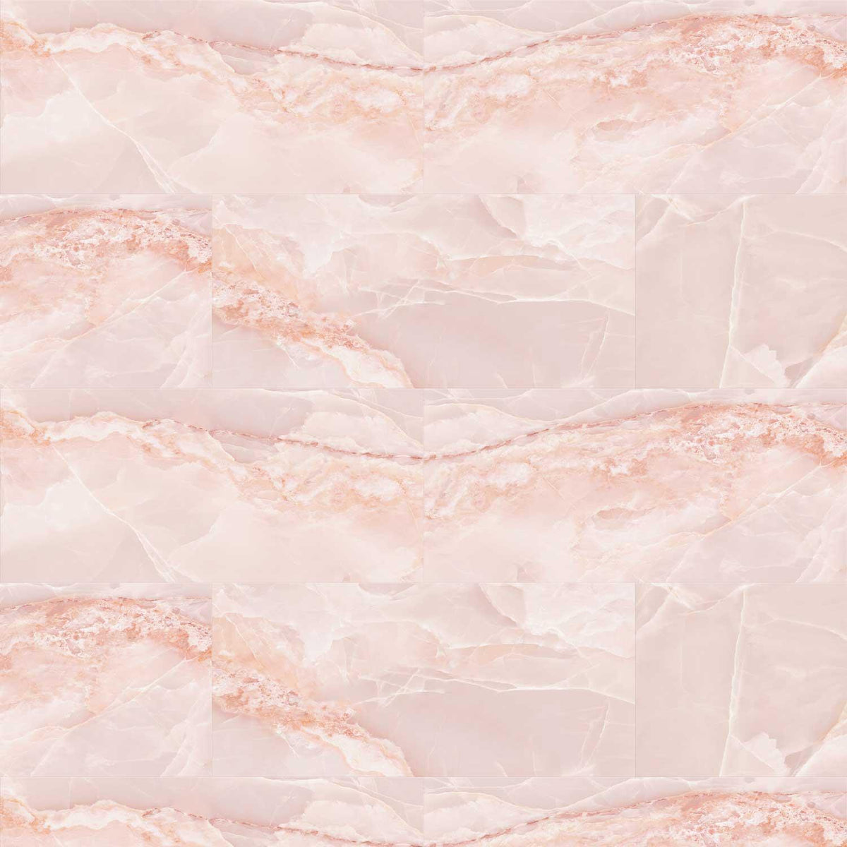 Pink Marble Effect Large Format Onyx Porcelain Tiles (Matt)600x1200mm (1005)