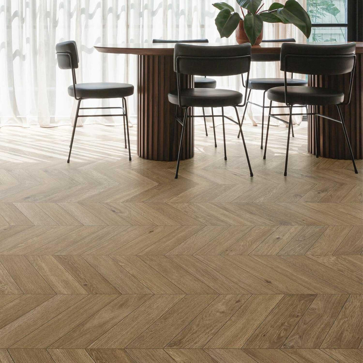 Wood Effect Brown Porcelain Floor Tile 540x110mm Sold in Pair (1010)