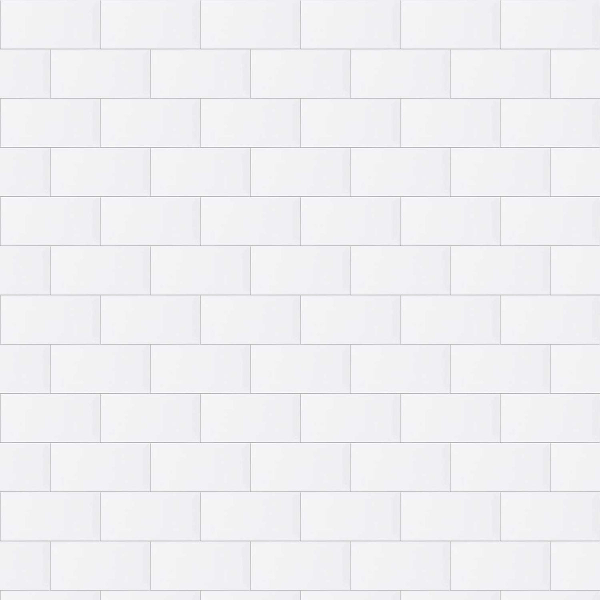 100×200 mm White Gloss Bevelled Metro Ceramic Wall Tile – Subway Style (1029)